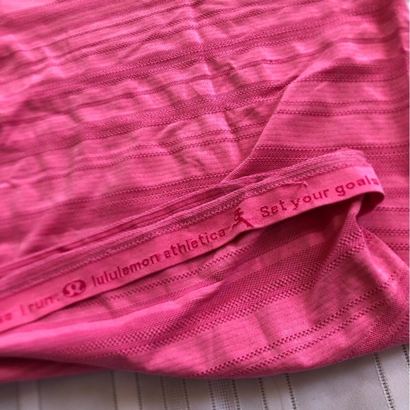 Lululemon Pink Striped Short Sleeve Top - Picture 7 of 13
